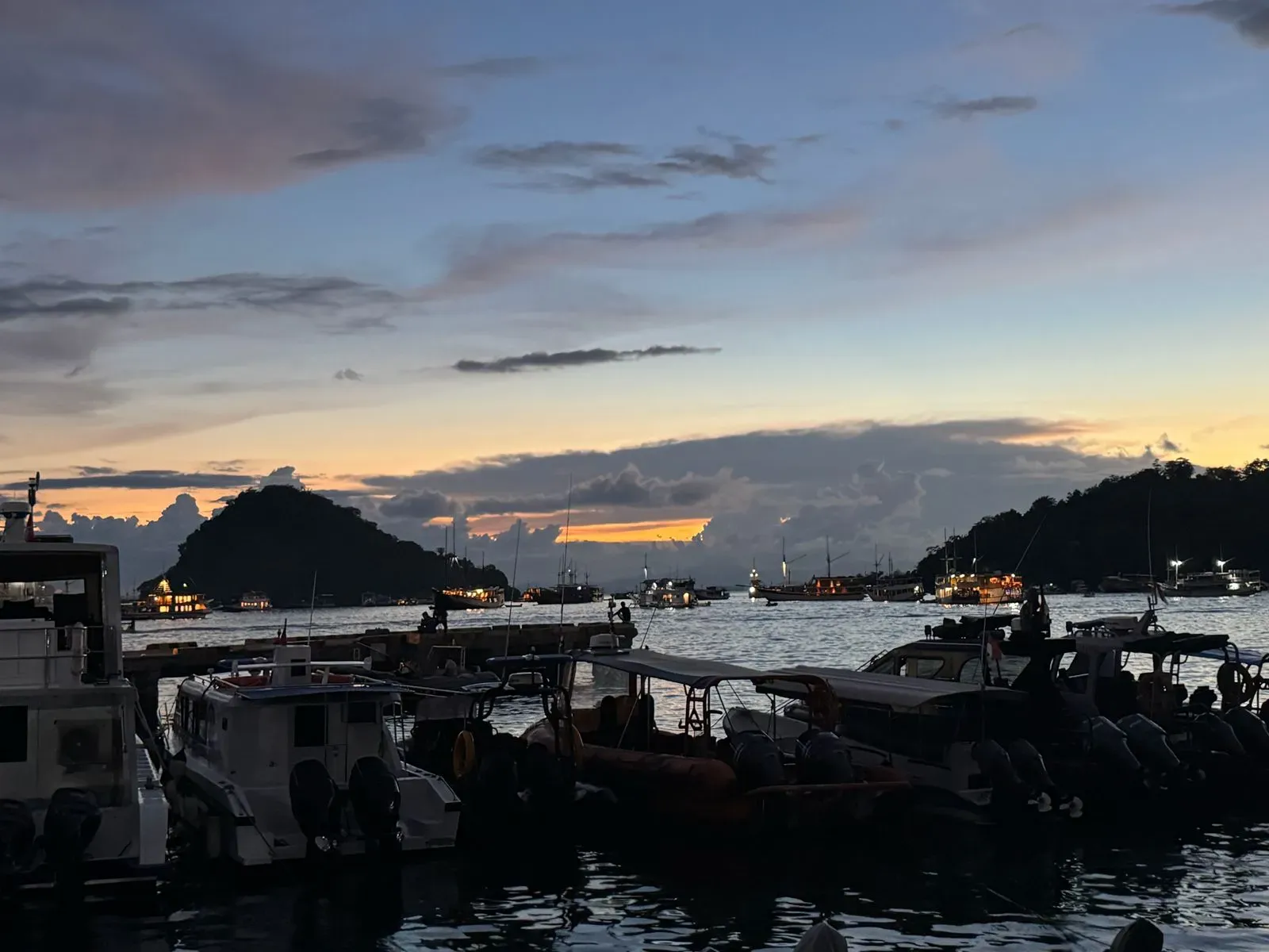 Sunset and harbor