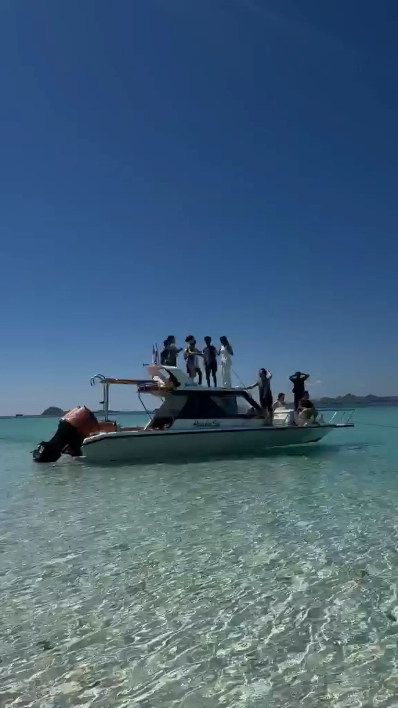 Boat day in clear shallow water video